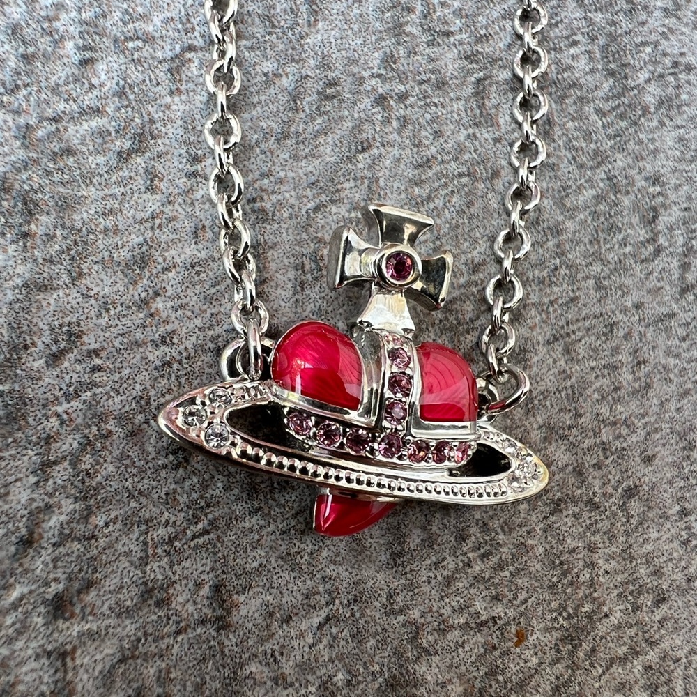 Red Heart Saturn Orb Bracelet